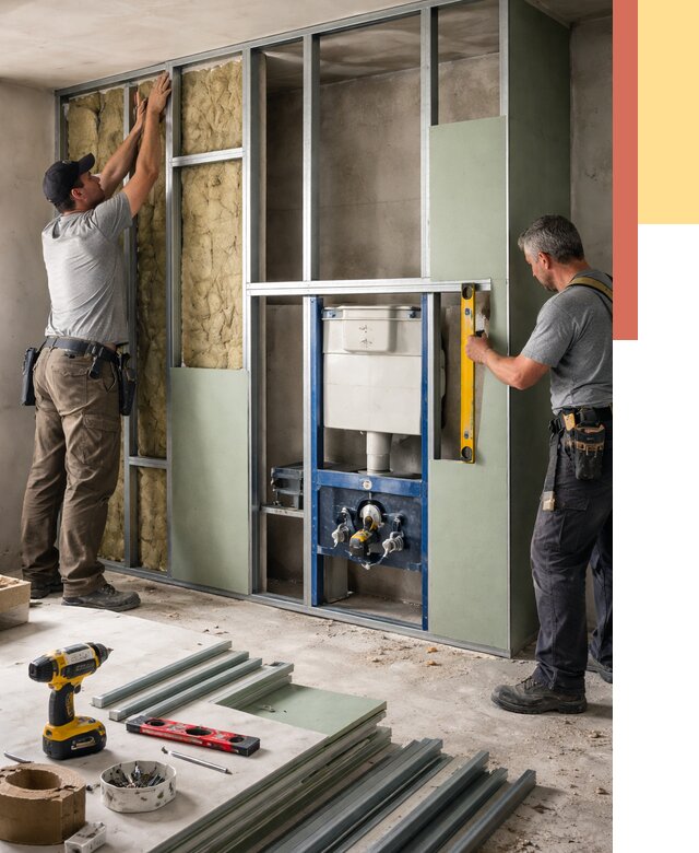 Установка сантехнических перегородок в Острогожске от 8866 руб. | ОТДЕЛОЧНИК-Стг