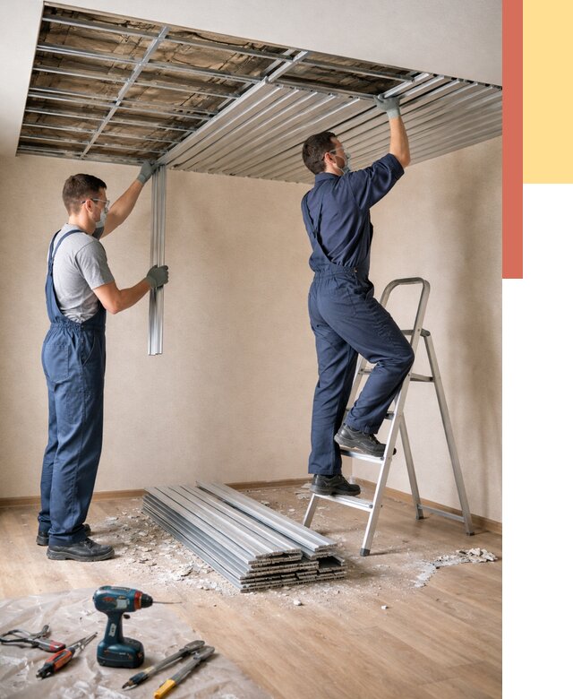 Демонтаж реечного потолка в Острогожске от 4694 руб. быстро и недорого | ОТДЕЛОЧНИК-Стг