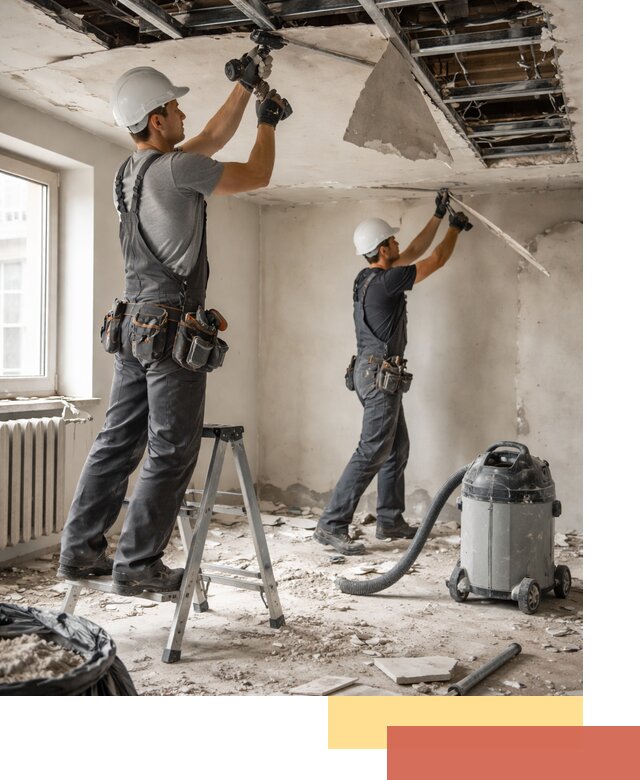 Демонтаж гипсокартонного потолка в Острогожске быстро и аккуратно