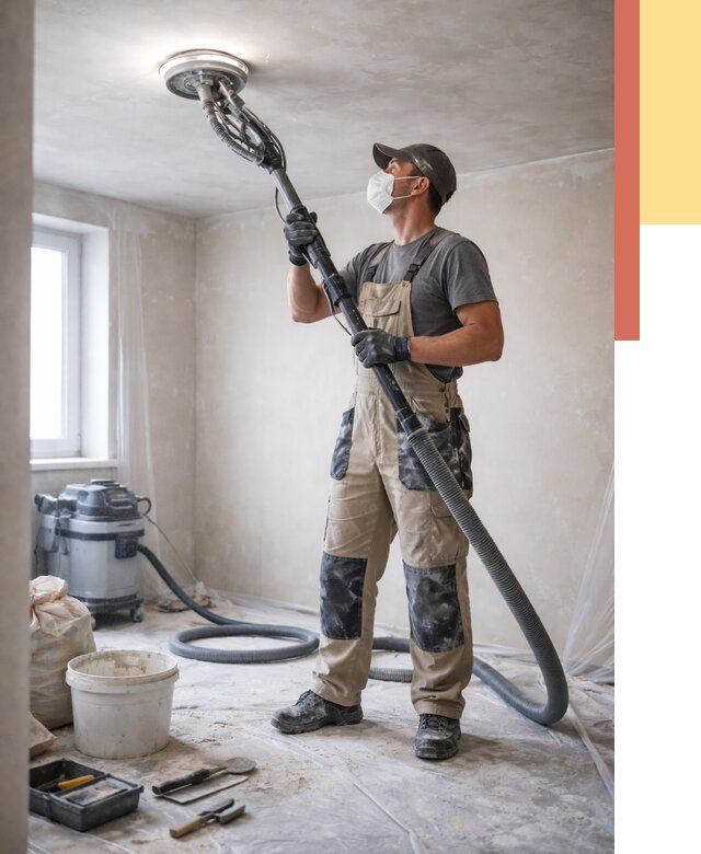 Шлифовка потолка в Острогожске от 3651 руб. — услуги шлифования потолка | ОТДЕЛОЧНИК-Стг