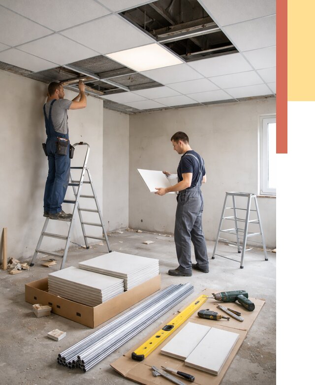 Монтаж потолка армстронг в Острогожске от 4694 руб/м2 — быстрая установка под ключ | ОТДЕЛОЧНИК-Стг