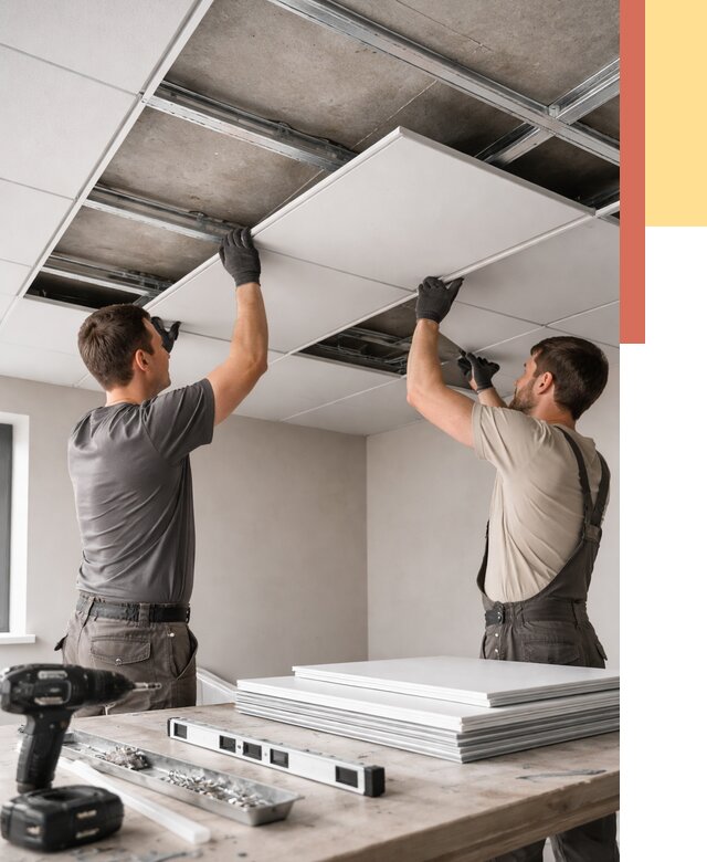 Монтаж кассетного потолка в Острогожске от 4694 руб/м2 — установка и сборка | ОТДЕЛОЧНИК-Стг