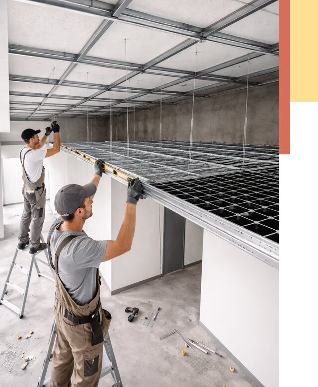 Монтаж потолка грильято в Острогожске от 469 руб./м² — быстрая сборка под ключ | ОТДЕЛОЧНИК-Стг