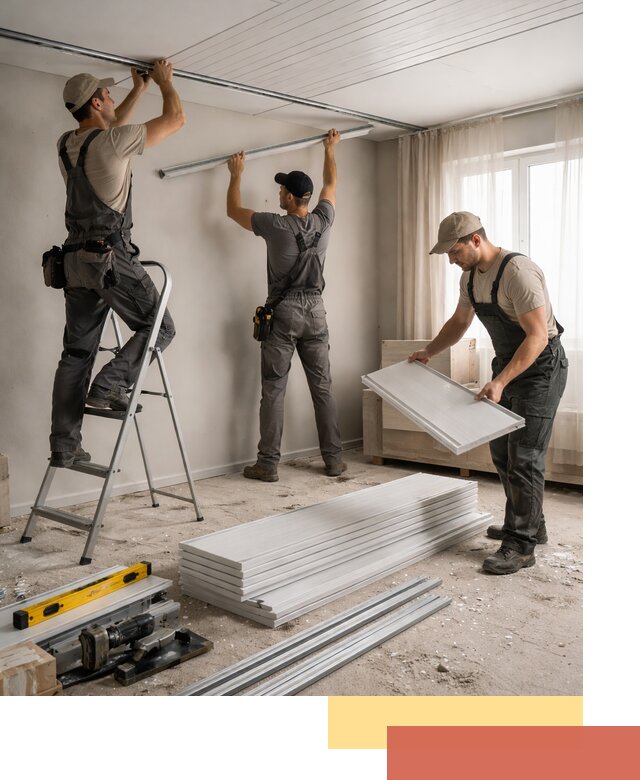 Монтаж потолка из ПВХ панелей в Острогожске оперативно и качественно