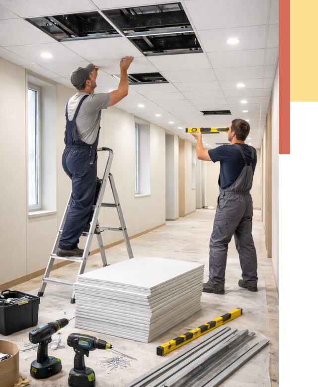 Ремонт потолка Армстронг в Острогожске от 4694 руб. — быстро и недорого | ОТДЕЛОЧНИК-Стг