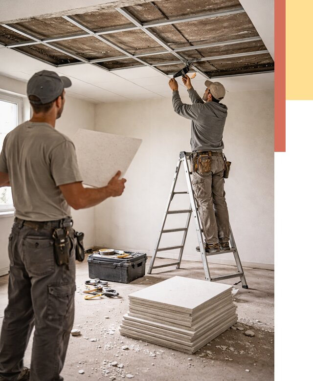 Замена плит подвесного потолка в Острогожске от 1825 руб. быстро и недорого | ОТДЕЛОЧНИК-Стг