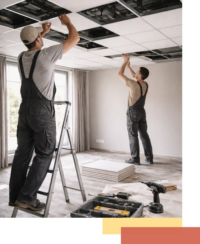 Замена плит подвесного потолка в Острогожске быстро и качественно