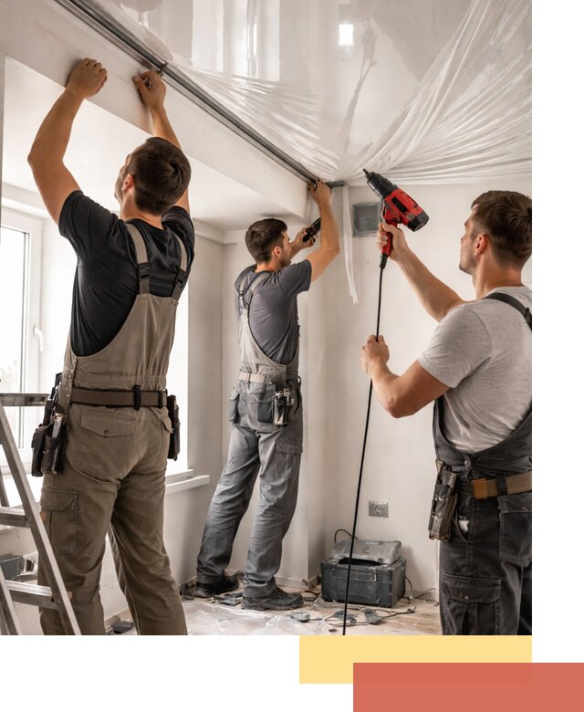 Монтаж глянцевого натяжного потолка в Острогожске быстро и качественно