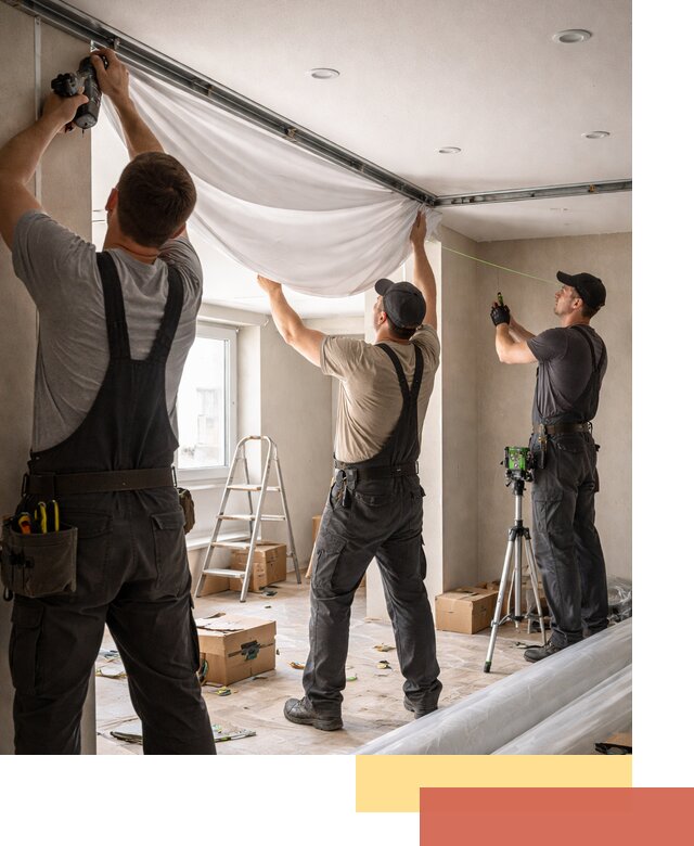 Монтаж парящего натяжного потолка под ключ в Острогожске