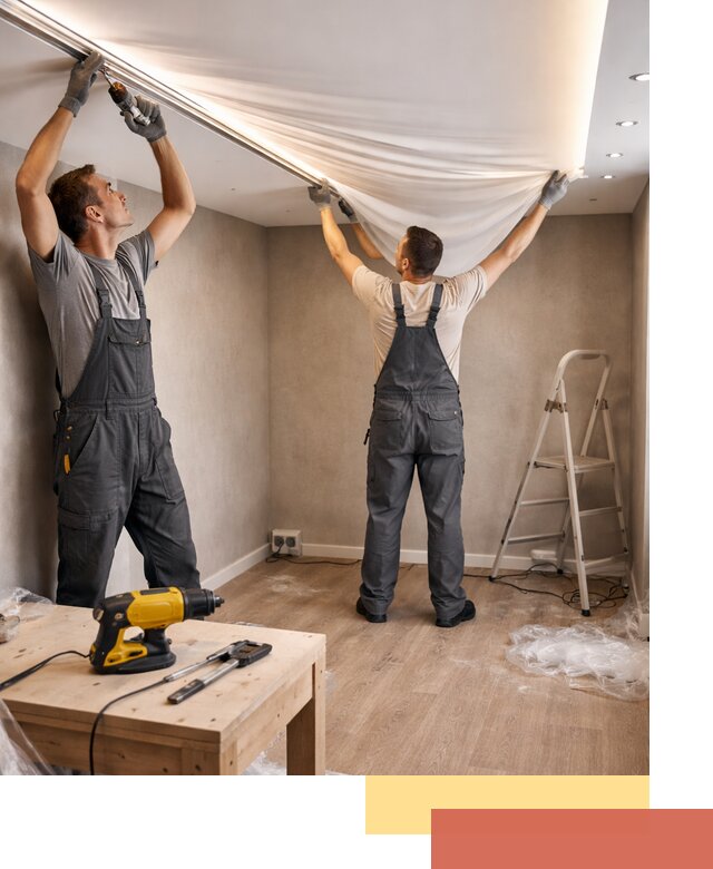 Монтаж натяжного потолка с подсветкой в Острогожске цена и сроки