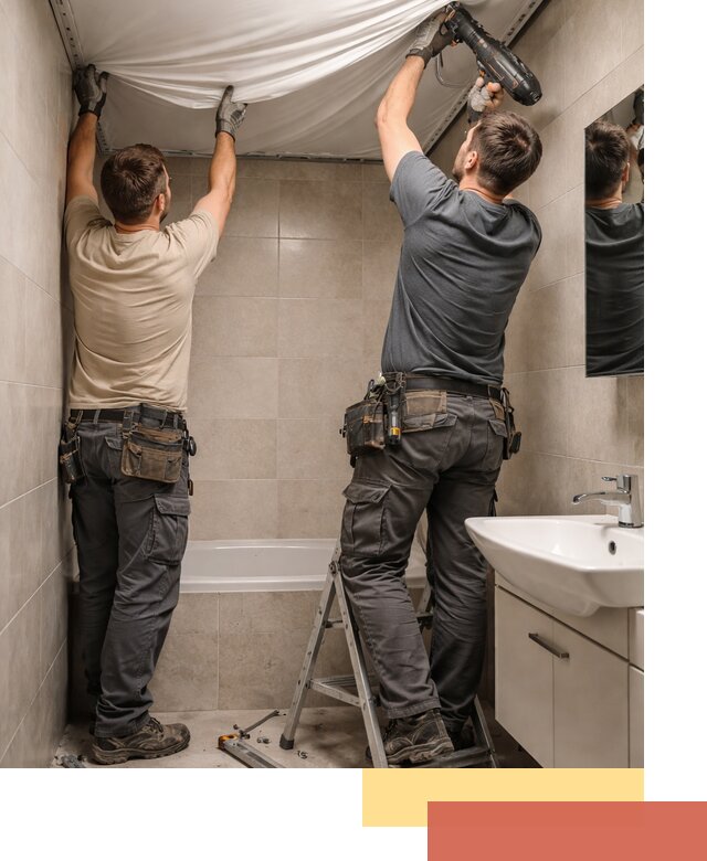 Монтаж натяжного потолка в ванной в Острогожске быстро и качественно