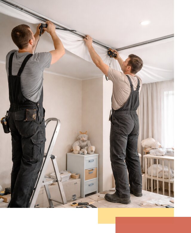 Монтаж натяжного потолка в детской комнате в Острогожске