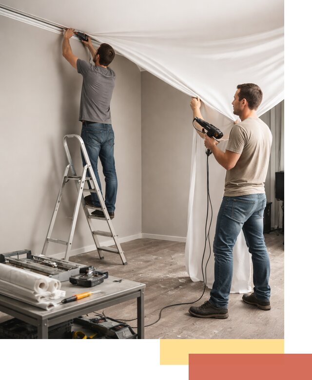 Монтаж натяжного потолка в студии в Острогожске