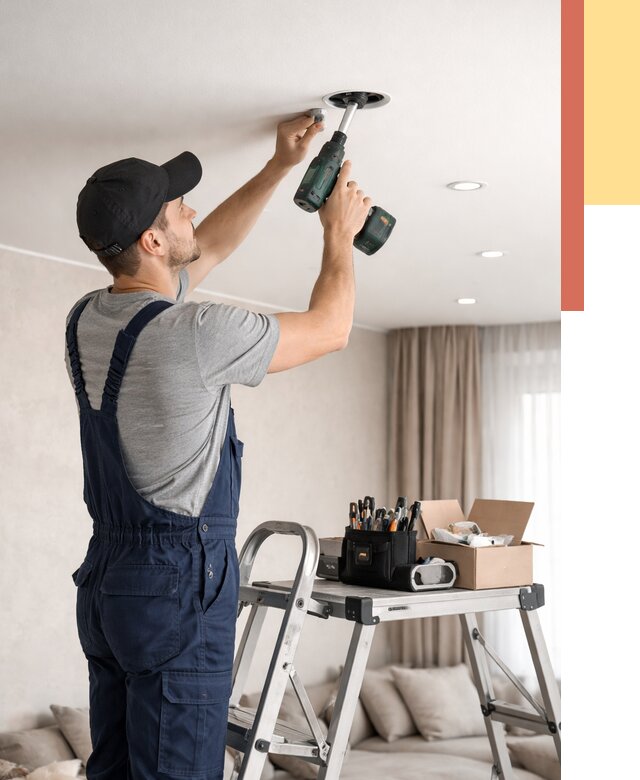 Установка и монтаж точечных светильников в натяжной потолок в Острогожске от 1878 руб. | ОТДЕЛОЧНИК-Стг