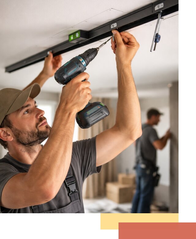 Установка трековых светильников в натяжной потолок в Острогожске