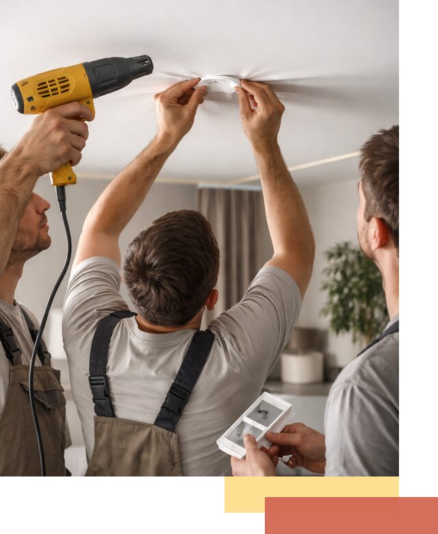 Ремонт прокола полотна натяжного потолка в Острогожске