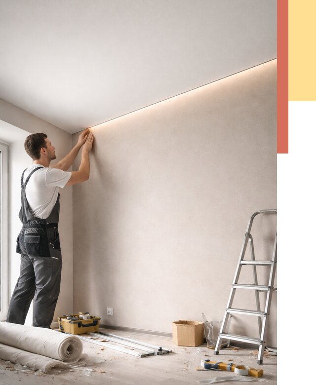 Теневые натяжные потолки в Острогожске от 8553 руб. под ключ | ОТДЕЛОЧНИК-Стг