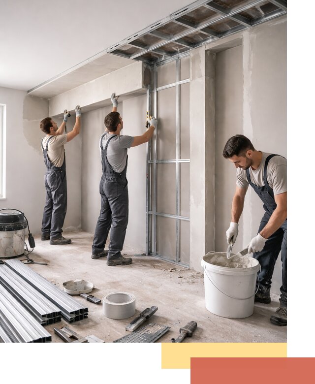 Монтаж потолка из гипсокартона с нишей в Острогожске