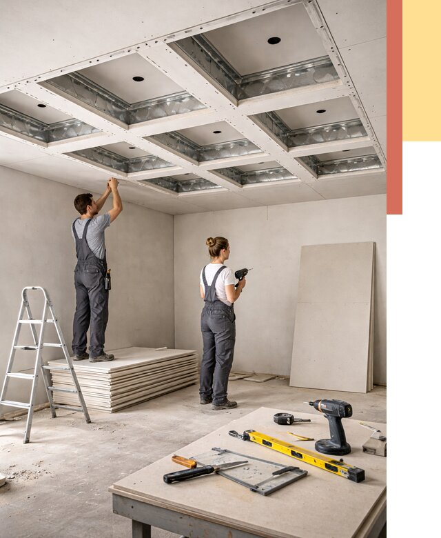 Кессонный потолок из гипсокартона в Острогожске от 1930 руб. — монтаж и под ключ | ОТДЕЛОЧНИК-Стг