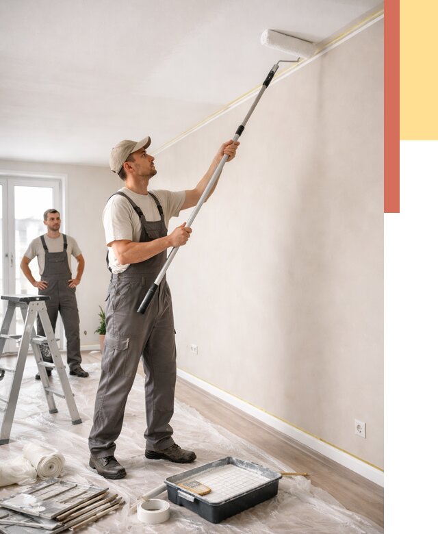 Покраска потолка из гипсокартона в Острогожске от 4694 руб./м2 — услуги под ключ | ОТДЕЛОЧНИК-Стг