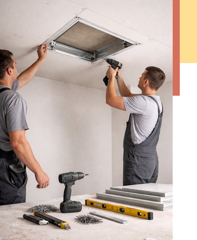 Установка люка в потолок ГКЛ в Острогожске от 2608 руб. под ключ | ОТДЕЛОЧНИК-Стг