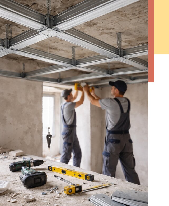 Монтаж каркаса потолка из профиля в Острогожске от 4694 руб. — услуги ОТДЕЛОЧНИК-Стг
