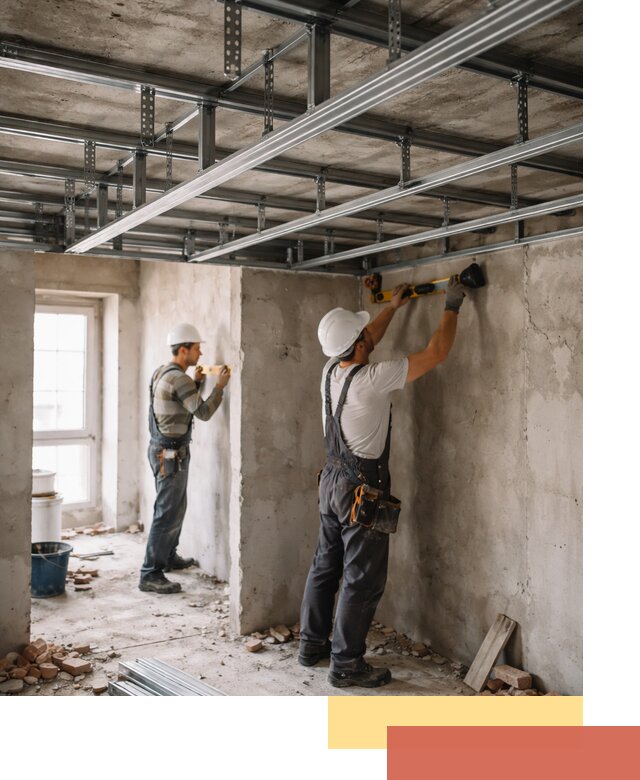 Монтаж каркаса потолка из профильного профиля в Острогожске