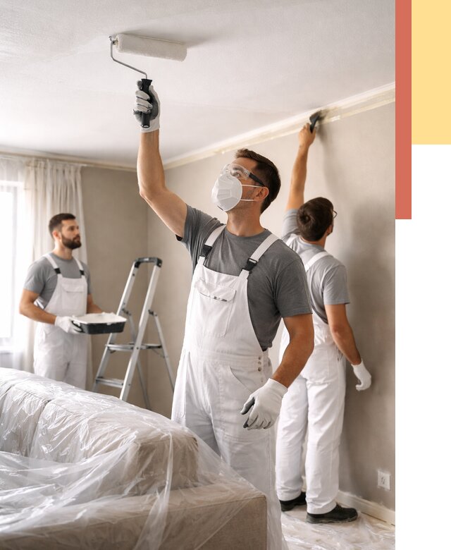 Покраска потолка водоэмельсионной краской в Острогожске от 2295 руб/м² — услуги под ключ | ОТДЕЛОЧНИК-Стг