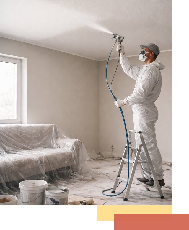 Покраска потолка краскопультом в Острогожске быстро и качественно